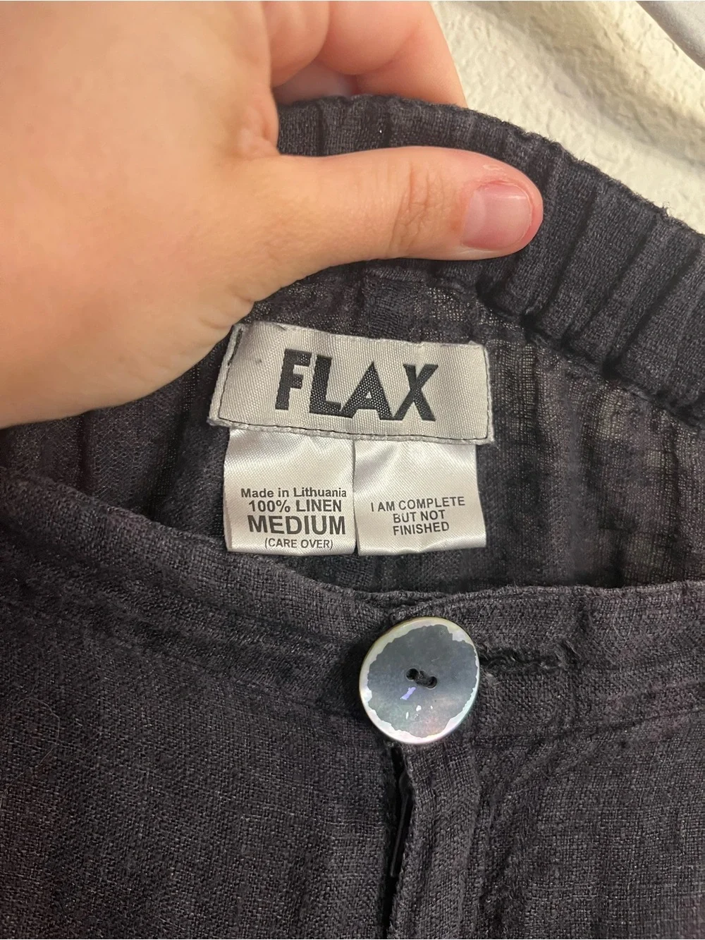 Flax Black 100% Linen-Blend Casual Chinos